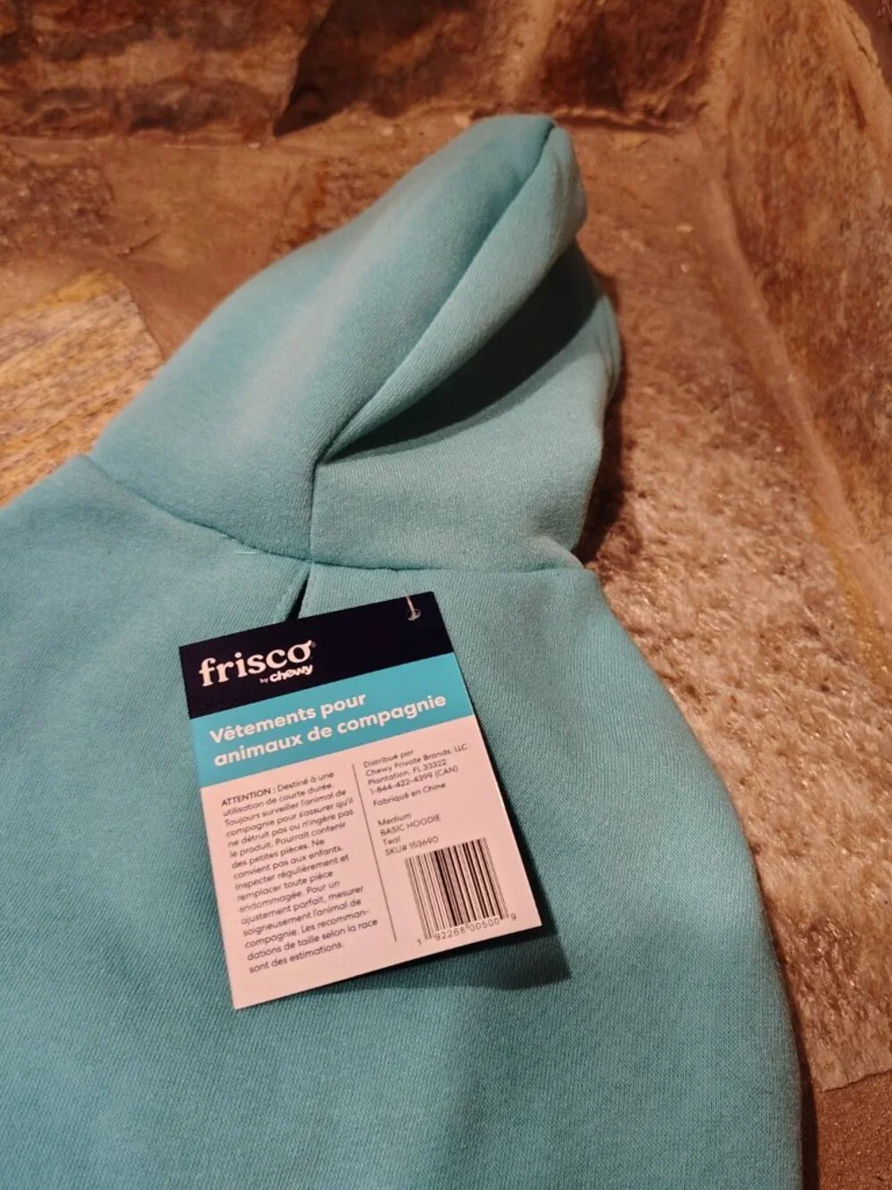 Frisco by Chewy Dog Cat Basic Hoodie Teal Size Medium Girl Boy Polyester Unisex
